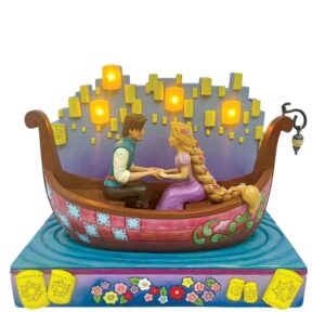 Jim Shore Disney Traditions - Tangled Boat with LED Lanterns