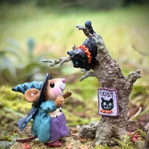 Wee Forest Folk Lost and Found M-768 mouse and kitty figurine